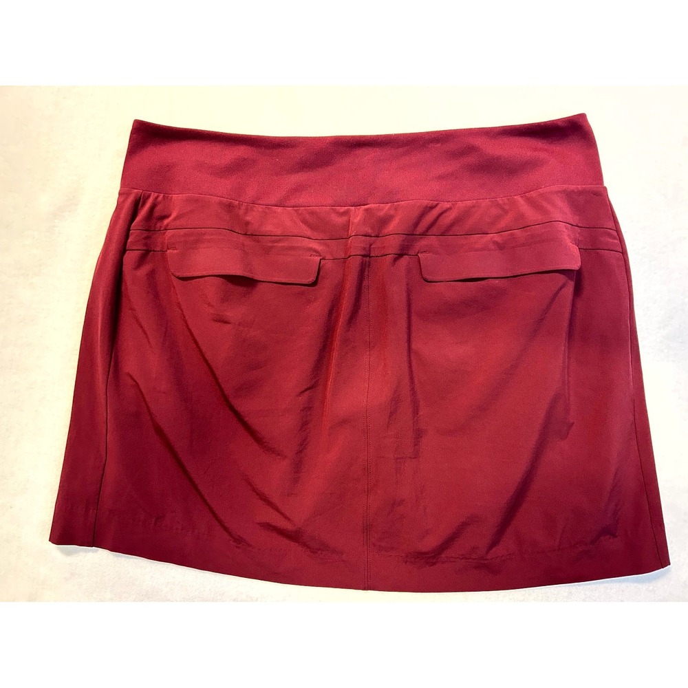 Athleta Soho Skort Wine Maroon Short + Skirt Zip Pockets Stretch Plus Size 16 - Picture 7 of 12